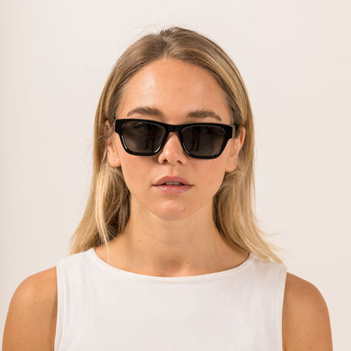 Boston : Black / Square Polarized Sunglasses – sito shades USA