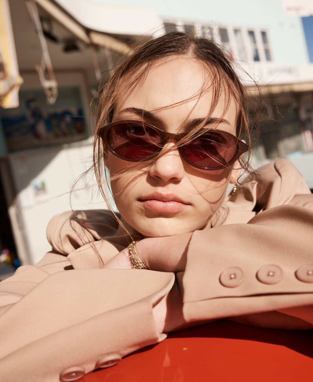 Orion : Milky Coco / Oval Shaped Sunglasses for Women – sito